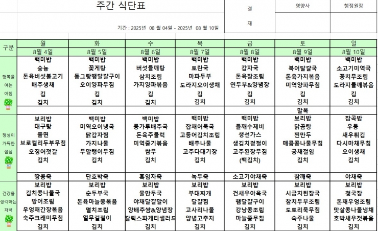 8.4~8.10 시간표
